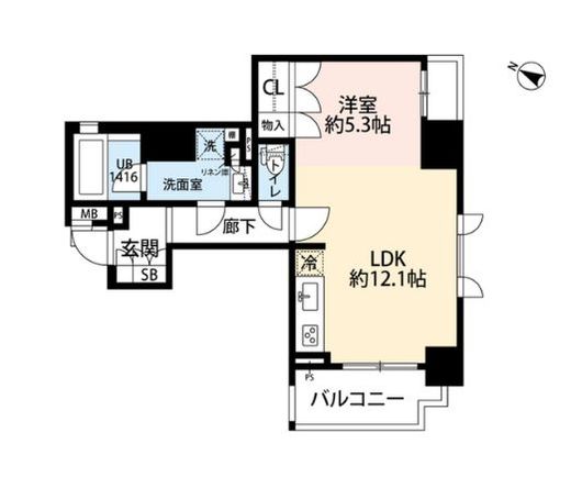 日本橋浜町パークホームエリザベス 501 間取り図