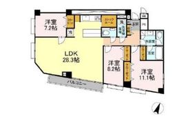 六本木コート 3B 間取り図