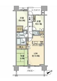 プラウド新小岩 13階 間取り図