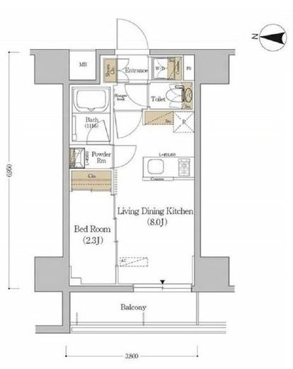 アーバネックス森下WEST 202 間取り図