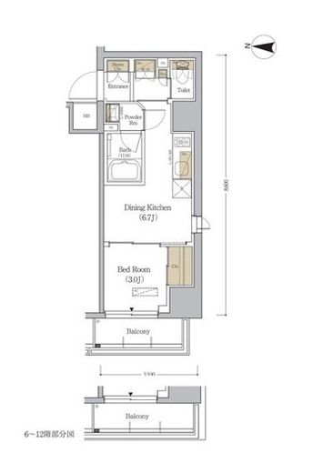 アーバネックス森下WEST 901 間取り図