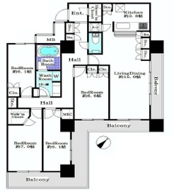 キャナルファーストタワー 22階 間取り図