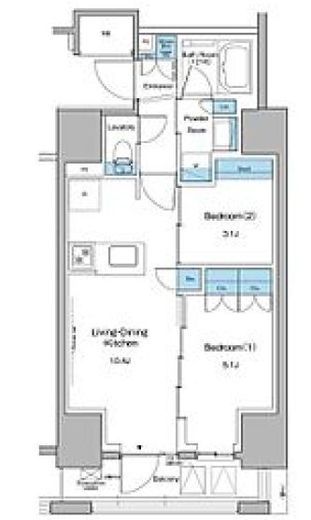 ルフォンプログレ大森山王 302 間取り図