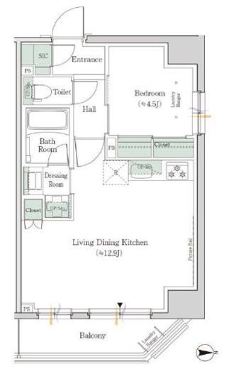 ONE ROOF RESIDENCE SHIN OKACHIMACHI (ワンルーフレジデンス新御徒町) 704 間取り図