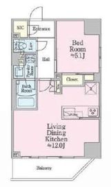 ONE ROOF RESIDENCE SHIN OKACHIMACHI (ワンルーフレジデンス新御徒町) 504 間取り図