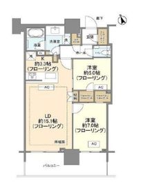 ブランズタワー芝浦 13階 間取り図