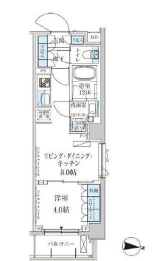 パークアクシス池上 201 間取り図