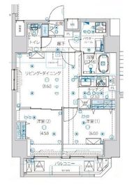 ルクレ墨田緑Ⅲ 801 間取り図
