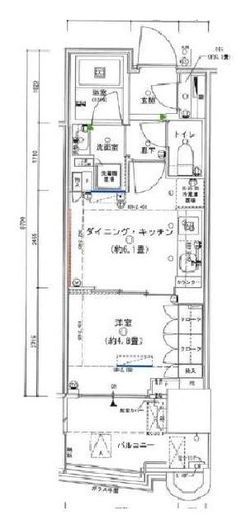 パークタワー勝どきミッド/サウス 14階 間取り図