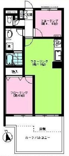 ライオンズマンション新宿原町 4階 間取り図