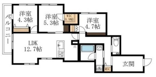 有栖川Heights 203 間取り図