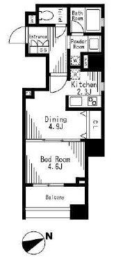 クリオ戸越銀座壱番館・弐番館 1-303 間取り図