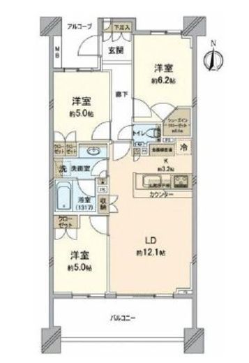 パークシティ国分寺 6階 間取り図