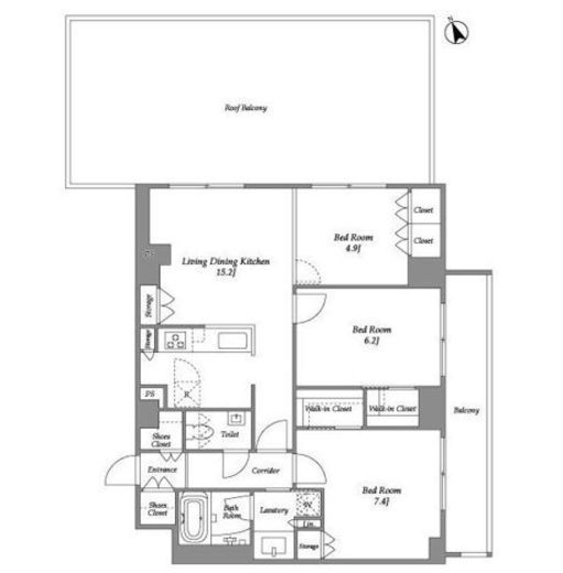 プラネソシエ青戸 501 間取り図
