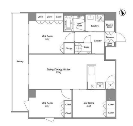 プラネソシエ青戸 602 間取り図
