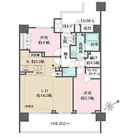 ザ・パークハウス武蔵野中町 10階 間取り図