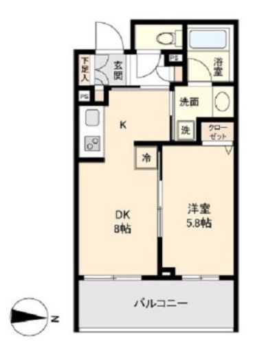 カッシア新高円寺 507 間取り図
