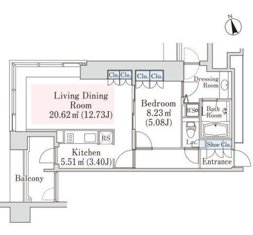 ラ・トゥール神楽坂 307 間取り図