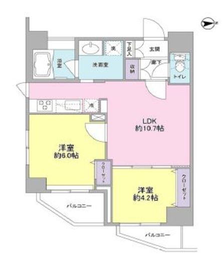 コンフォリア西蒲田 1404 間取り図