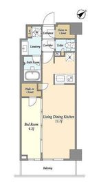 市谷台町坂フロント 101 間取り図