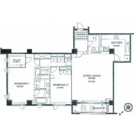 表参道コート (Omotesando Court) 301W 間取り図