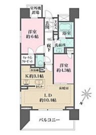 ザ・パークハウス赤坂レジデンス 7階 間取り図
