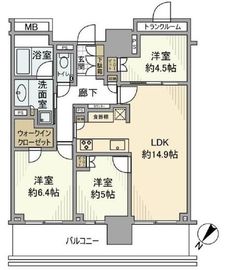 ブランズタワー豊洲 21階 間取り図