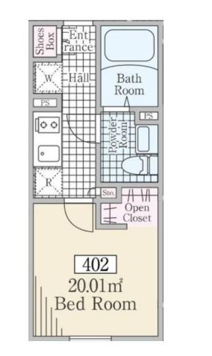 Reve Residence 白金台Ⅲ (レーヴレジデンス白金台Ⅲ) 402 間取り図