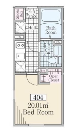 Reve Residence 白金台Ⅲ (レーヴレジデンス白金台Ⅲ) 404 間取り図