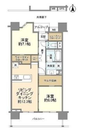 ガーデングラス亀戸 6階 間取り図