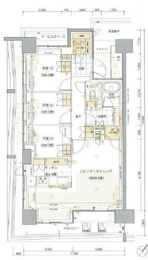 HARUMI FLAG SEA VILLAGE (晴海フラッグ シーヴィレッジ) 9階 間取り図