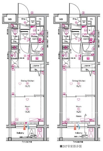 PREMIUM CUBE 中野富士見町 (プレミアムキューブ中野富士見町) 2階 間取り図
