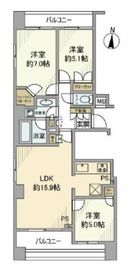 アスコットパーク菊川 8階 間取り図