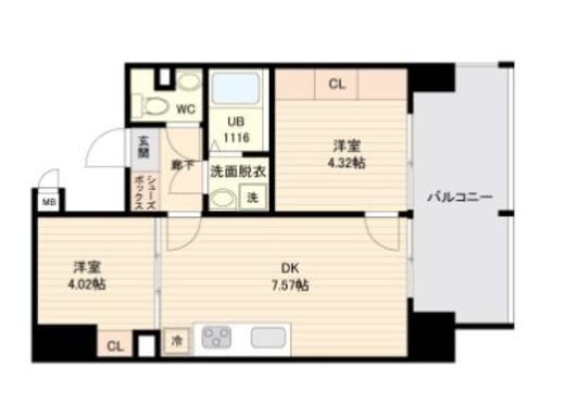 オープンブルーム品川南大井 1302 間取り図