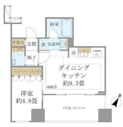 プレミストタワー白金高輪 14階 間取り図