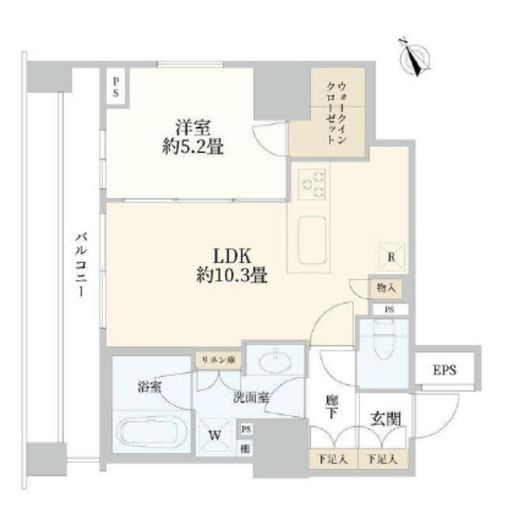 ブランズ市谷田町 2階 間取り図