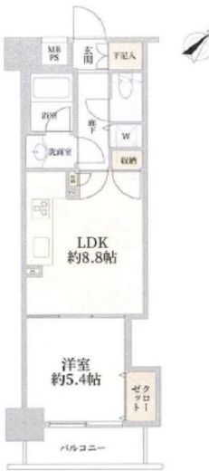 グランドパーク代々木 5階 間取り図