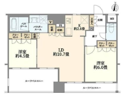 パレステージ横浜台町 7階 間取り図