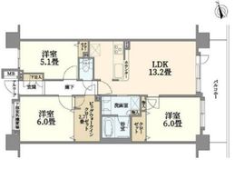 クレストフォルム東京リバーコースト 9階 間取り図