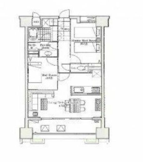 ラナイタウンルネッサンス ハイライズアネックス 602 間取り図