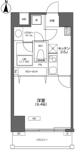 プライムアーバン千住 902 間取り図