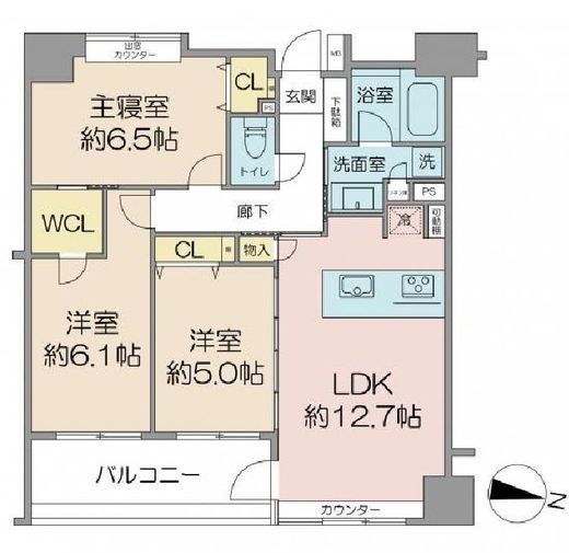 ユニーブル横濱 5階 間取り図