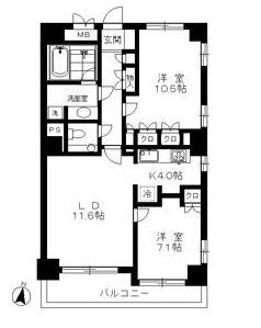 マートルコート恵比寿2000 4階 間取り図