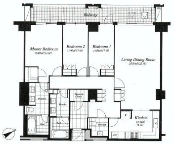 麻布第一マンションズ 406 間取り図