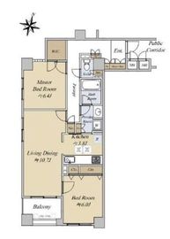 ディアパーク市ヶ谷南町 2階 間取り図