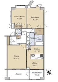 ライオンズマンション馬事公苑パークサイド 2階 間取り図