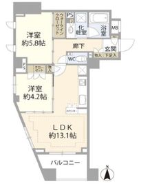 ディアナコート大森山王 2階 間取り図