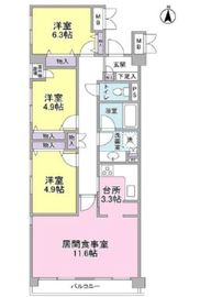 デュエット北千住クレア 4階 間取り図