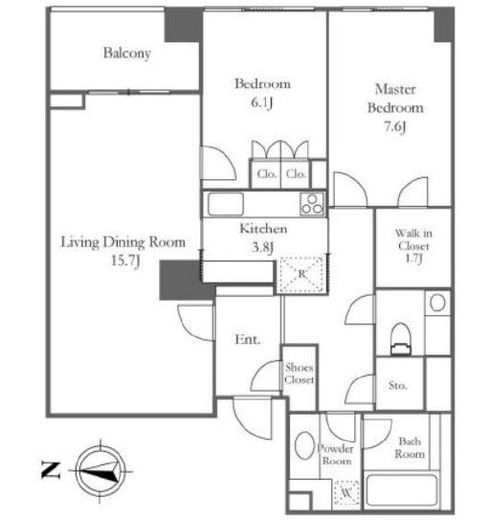 ディアナガーデン広尾 4階 間取り図