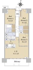 シティテラス板橋蓮根 4階 間取り図